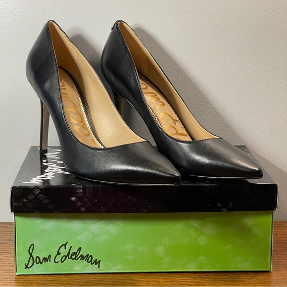 NWT | Sam Edelman Hazel Pointed Toe Heel Black Leather - Picture 5 of 15